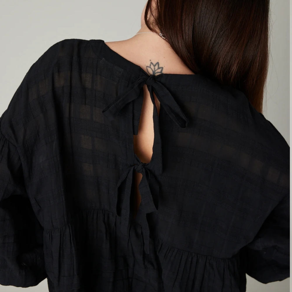 Beyond Nine Simone Black Cotton Top, Size L/XL - Picture 11 of 13